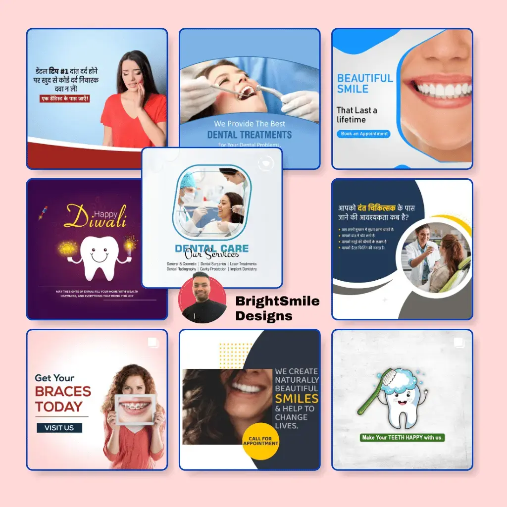 BrightSmile Designs – 75 Dental Clinic Social Media Post Image Designs (1).webp