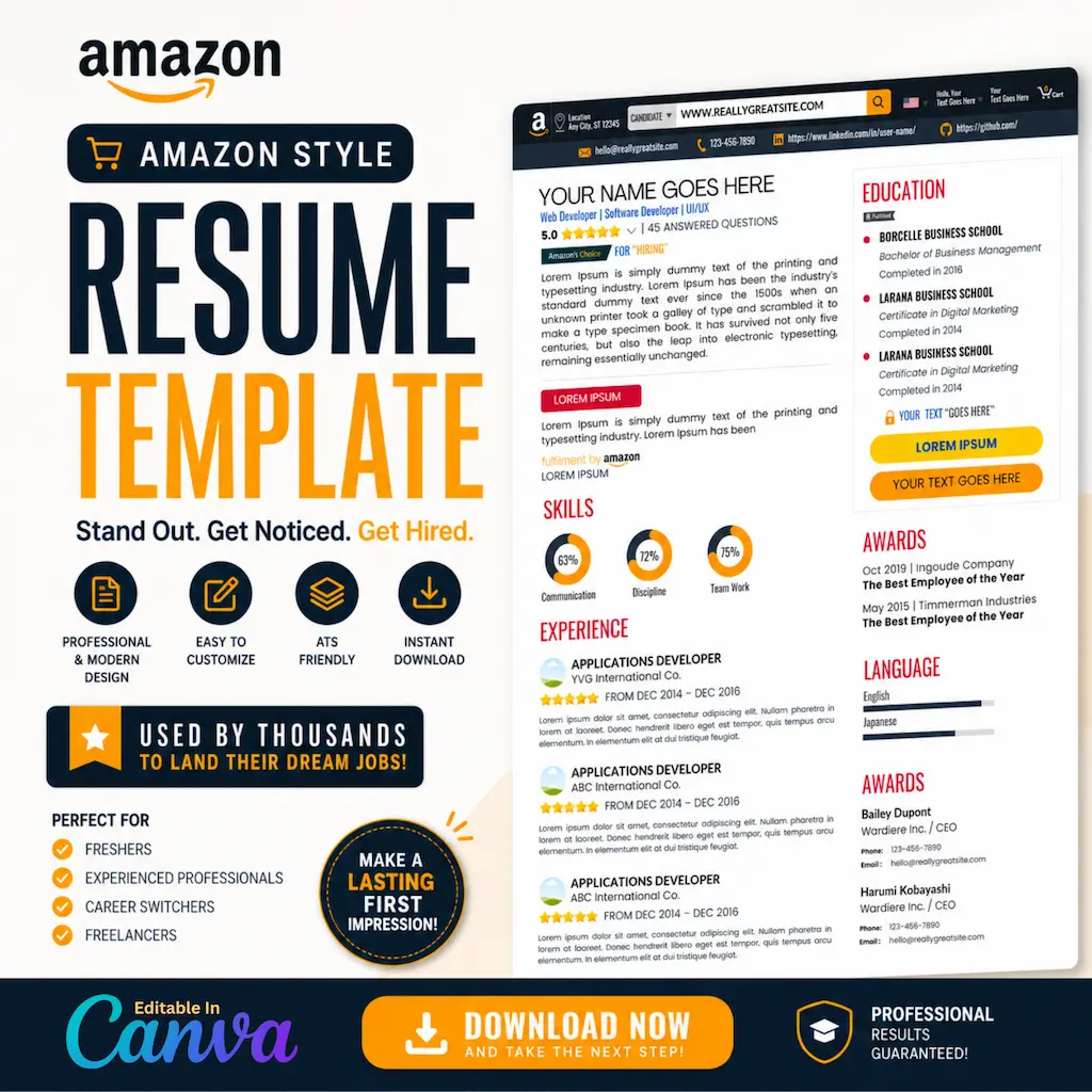 Amazon Style Resume Template
