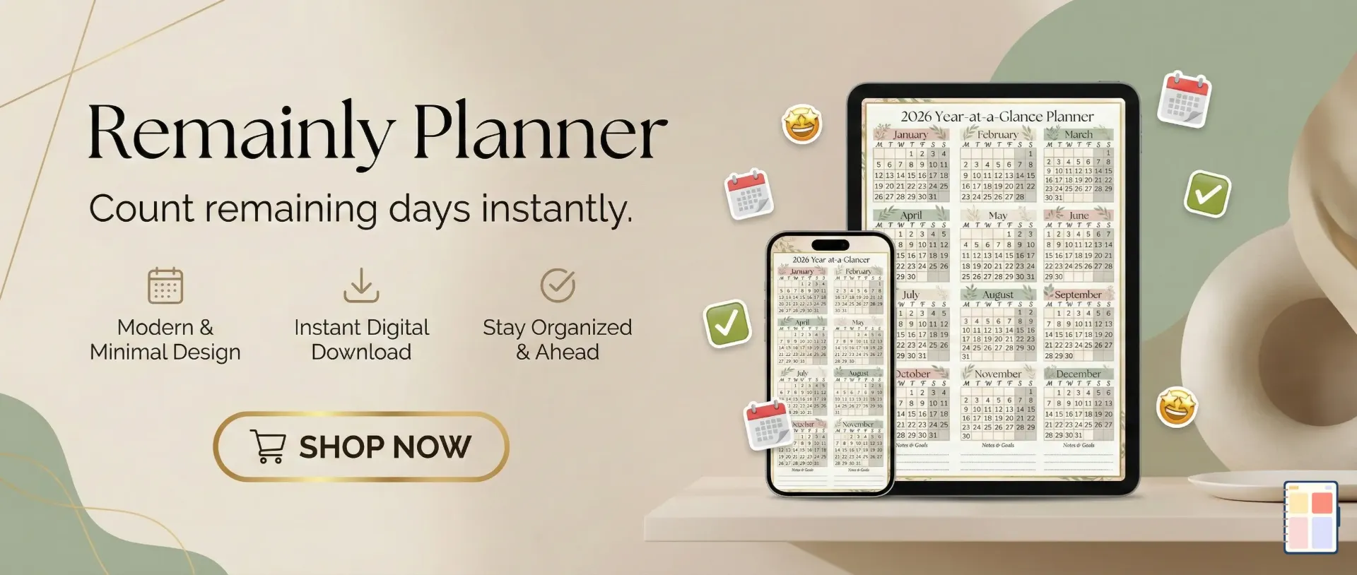Count remaining days instantly | Remainly