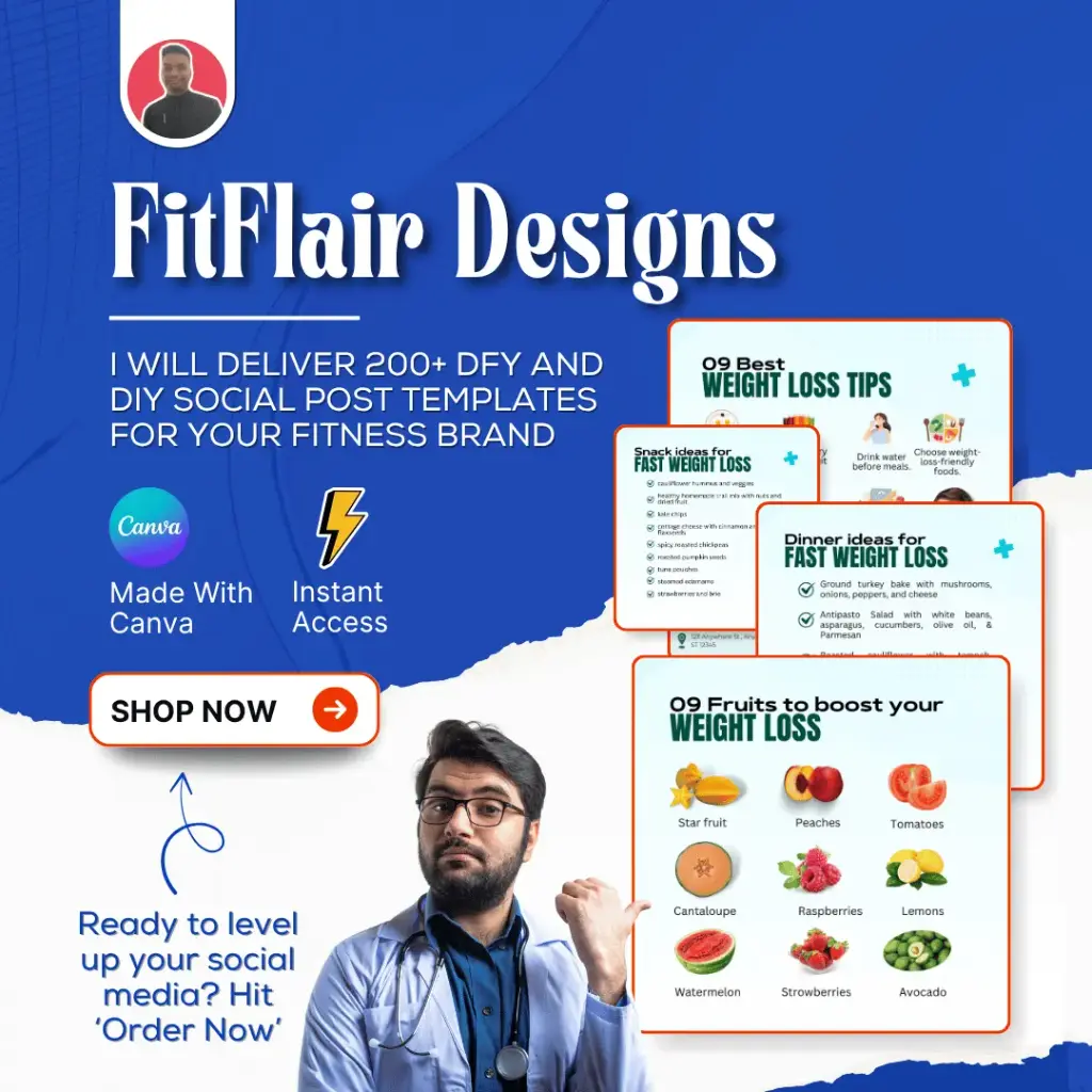 FitFlair Designs - 200 Weight Loss Social Media Designs