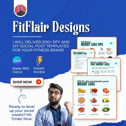 FitFlair Designs - 200 Weight Loss Social Media Designs
